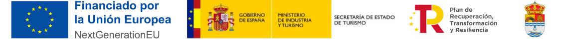 Logos de la Unión Europea, Gobierno de España, Secretaría de Estado de Turismo, Plan de Recuperación, Transformación y Resiliencia, y escudo de Rincón de la Victoria
