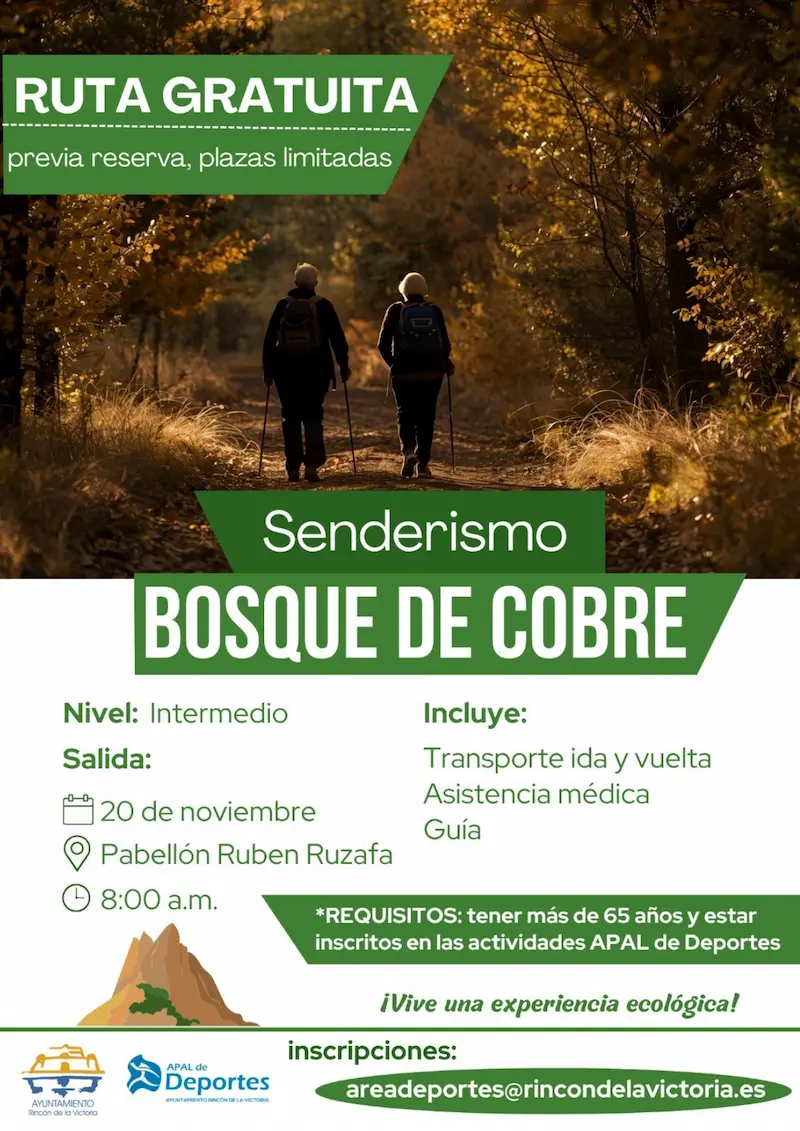 ruta de senderismo para mayores al Bosque de Cobre